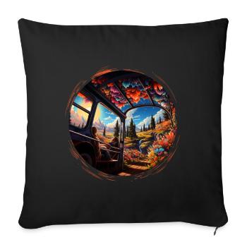 Time travel to the 70s: Authentic retro design - Sofa pillowcase 17,3'' x 17,3'' (45 x 45 cm) - black - Front