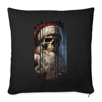 Dark Spell: Le crâne du Père Noël Crâne - Housse de coussin décorative 45 x 45 cm - noir - Devant
