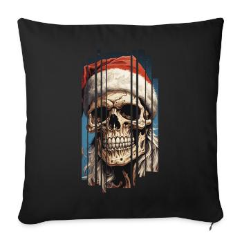 Dark Spell: Le crâne du Père Noël Crâne - Housse de coussin décorative 45 x 45 cm - noir - Devant