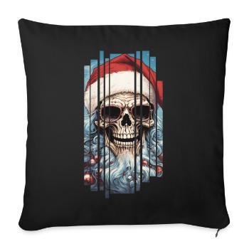 Dark Spell: Le crâne du Père Noël Crâne - Housse de coussin décorative 45 x 45 cm - noir - Devant