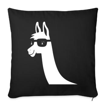 Lustige Lama-Silhouette Freche Spaß-Lamas - Sofakissenbezug 45 x 45 cm - Schwarz - Vorne