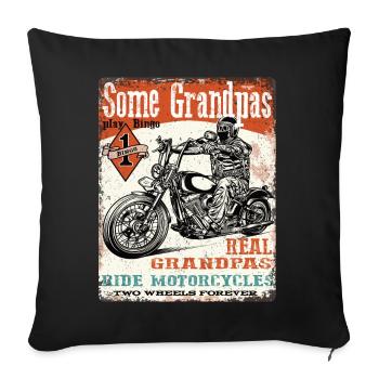 Motorcycles Biker Saying Real Grandpas Ride Motorcycle - Sofa pillowcase 17,3'' x 17,3'' (45 x 45 cm) - black - Front