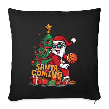 Christmas Santa Claus St. Nicholas Basketball - Sofa pillowcase 17,3'' x 17,3'' (45 x 45 cm) - black - Front