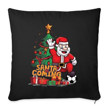 Christmas Santa Claus St. Nicholas Football - Sofa pillowcase 17,3'' x 17,3'' (45 x 45 cm) - black - Front