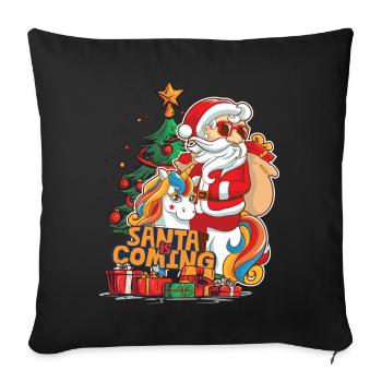 Christmas Santa Claus St. Nicholas Unicorn - Sofa pillowcase 17,3'' x 17,3'' (45 x 45 cm) - black - Front