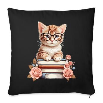 Clever Baby Cat - Sofa pillowcase 17,3'' x 17,3'' (45 x 45 cm) - black - Front