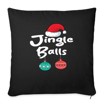 Jingle Balls Tinsel Seins Drôle Assorti Couple Che - Housse de coussin décorative 45 x 45 cm - noir - Devant