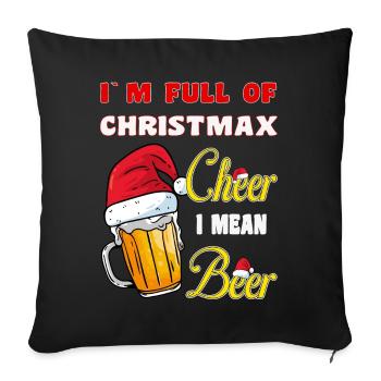 Je suis plein de joie de Noël, je veux dire de la bière - Housse de coussin décorative 45 x 45 cm - noir - Devant