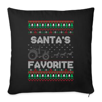 Le fermier préféré du Père Noël - Housse de coussin décorative 45 x 45 cm - noir - Devant