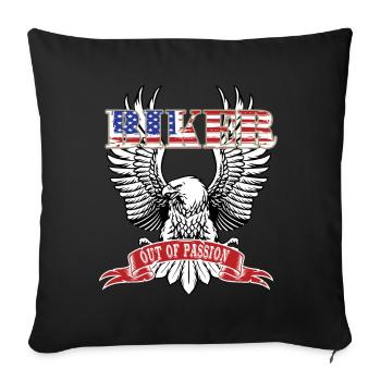 Moto Motard Motard Motard avec passion - Housse de coussin décorative 45 x 45 cm - noir - Devant