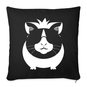 Hamster drôle avec des lunettes de soleil Hamsters - Housse de coussin décorative 45 x 45 cm - noir - Devant