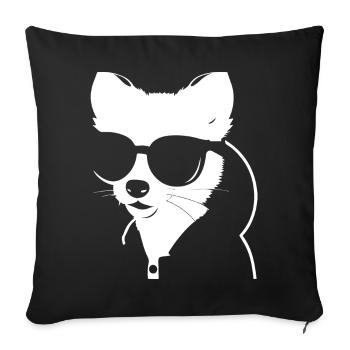 Ferret Wearing Sunglasses Cool Ferrets - Sofa pillowcase 17,3'' x 17,3'' (45 x 45 cm) - black - Front