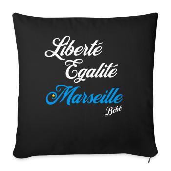 Tee-shirt Marseille Chic - Housse de coussin décorative 45 x 45 cm - noir - Devant