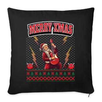 Ugly Christmas 8 Bit Pixel Rock et Heavy Metal - Housse de coussin décorative 45 x 45 cm - noir - Devant