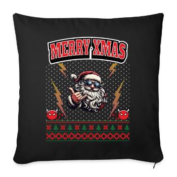 Ugly Christmas 8 Bit Pixel Rock et Heavy Metal - Housse de coussin décorative 45 x 45 cm - noir - Devant