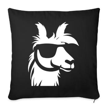 Funny Llama Wearing Sunglasses Cool Llamas - Sofa pillowcase 17,3'' x 17,3'' (45 x 45 cm) - black - Front