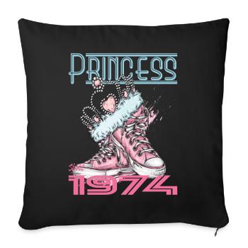 1974 50th Birthday Princess 74 - Sofa pillowcase 17,3'' x 17,3'' (45 x 45 cm) - black - Front