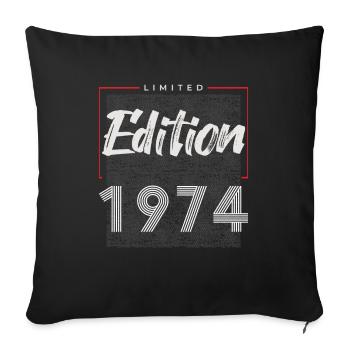 50th Birthday 1974 Limited Edition - Sofa pillowcase 17,3'' x 17,3'' (45 x 45 cm) - black - Front