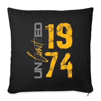 1974 50th birthday 74 - Sofa pillowcase 17,3'' x 17,3'' (45 x 45 cm) - black - Front