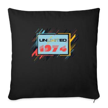 50th Birthday 1974 Limited Edition - Sofa pillowcase 17,3'' x 17,3'' (45 x 45 cm) - black - Front
