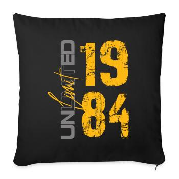 40th Birthday 1984 Limited Edition - Sofa pillowcase 17,3'' x 17,3'' (45 x 45 cm) - black - Front