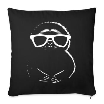 Sloths Anime Sloth Manga Sloth Sunglasses - Sofa pillowcase 17,3'' x 17,3'' (45 x 45 cm) - black - Front