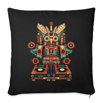 Indigenous DJ - Sofa pillowcase 17,3'' x 17,3'' (45 x 45 cm) - black - Front