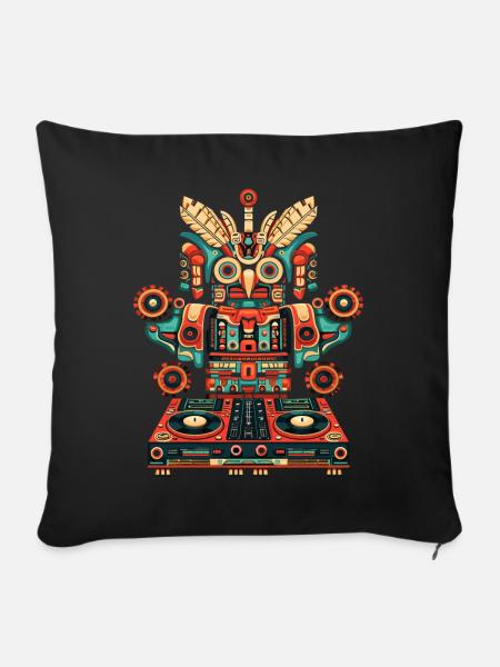Indigenous DJ - Sofakissenbezug 45 x 45 cm - Schwarz