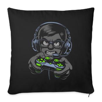 Gaming Gamer Nerd Controller Illustration - Sofakissenbezug 45 x 45 cm - Schwarz - Vorne