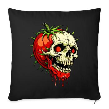 Tomato Skull // Totenkopf Tomate / Ketchup FS0072 - Sofa pillowcase 17,3'' x 17,3'' (45 x 45 cm) - black - Front