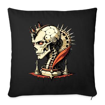 Chess King Skull // Totenkopf Schach-König FS0089 - Sofa pillowcase 17,3'' x 17,3'' (45 x 45 cm) - black - Front