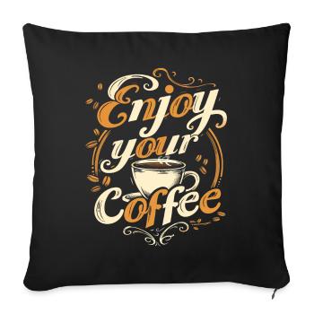 Café, Amateur De Café, Tasse À Caféine, Boisson - Housse de coussin décorative 45 x 45 cm - noir - Devant