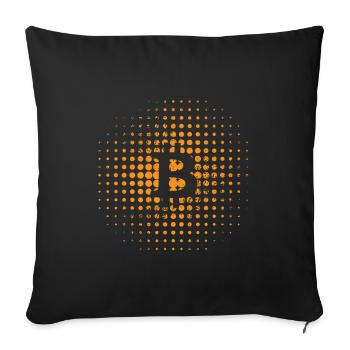 Bitcoin Logo Hodl Crypto-monnaie BTC - Housse de coussin décorative 45 x 45 cm - noir - Devant