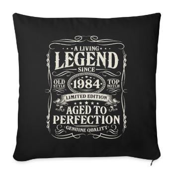 Né en 1984 Légende vivante depuis 1984 - Housse de coussin décorative 45 x 45 cm - noir - Devant