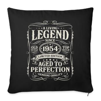 Né en 1954 Légende vivante depuis 1954 - Housse de coussin décorative 45 x 45 cm - noir - Devant