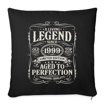 Né en 1999 Légende vivante 1999 - Housse de coussin décorative 45 x 45 cm - noir - Devant