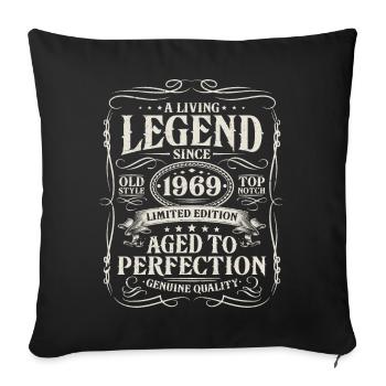 Born in 1969 Living Legend 1969 - Sofa pillowcase 17,3'' x 17,3'' (45 x 45 cm) - black - Front