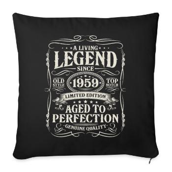 Born in 1959 Living Legend 1959 - Sofa pillowcase 17,3'' x 17,3'' (45 x 45 cm) - black - Front