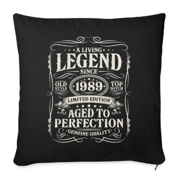 Born in 1989 Living Legend 1989 - Sofa pillowcase 17,3'' x 17,3'' (45 x 45 cm) - black - Front