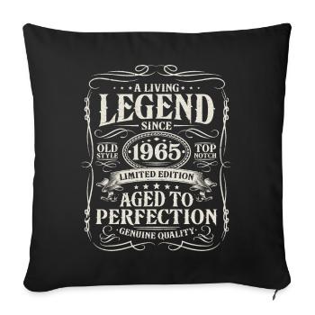 Né en 1965 Légende vivante 1965 - Housse de coussin décorative 45 x 45 cm - noir - Devant