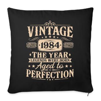 Vintage 1984 Vintage cadeau d’anniversaire - Housse de coussin décorative 45 x 45 cm - noir - Devant