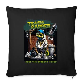 TRASH RAPPER Lizard - Housse de coussin décorative 45 x 45 cm - noir - Devant