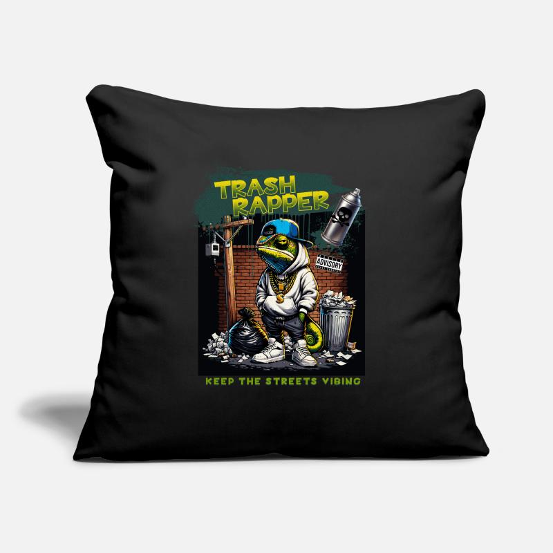 TRASH RAPPER Lizard Housse de coussin décorative 45 x 45 cm