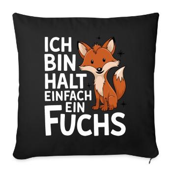 Fox, Foxes, Wild Animal, Forest Animal, Red Fox - Sofa pillowcase 17,3'' x 17,3'' (45 x 45 cm) - black - Front