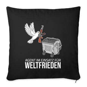 Colombe de la Paix - Agent en action pour la paix dans le monde - Housse de coussin décorative 45 x 45 cm - noir - Devant