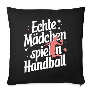 Handball Sports Joueurs de handball Joueurs de handball - Housse de coussin décorative 45 x 45 cm - noir - Devant