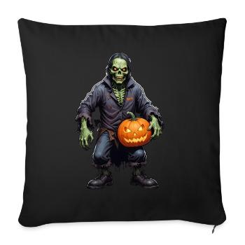 Halloween - Zombie Horror Horror with Pumpkin - Sofa pillowcase 17,3'' x 17,3'' (45 x 45 cm) - black - Front