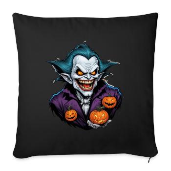 Halloween - Vampire Bloodsucker Horreur avec citrouille - Housse de coussin décorative 45 x 45 cm - noir - Devant