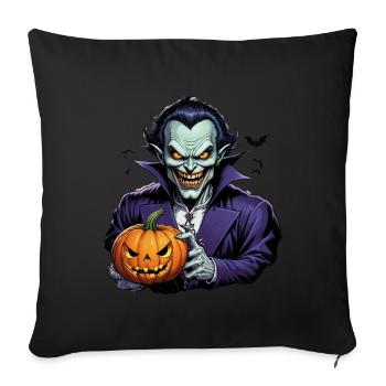 Halloween - Vampire Bloodsucker Horreur avec citrouille - Housse de coussin décorative 45 x 45 cm - noir - Devant