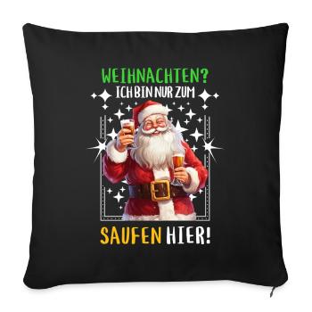 Noël Claus Bière Boire de l’alcool - Housse de coussin décorative 45 x 45 cm - noir - Devant